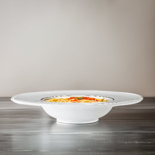 27 Cm Essentia Ligne D Or Piatto Pasta In Porcellana Set 6 Pz