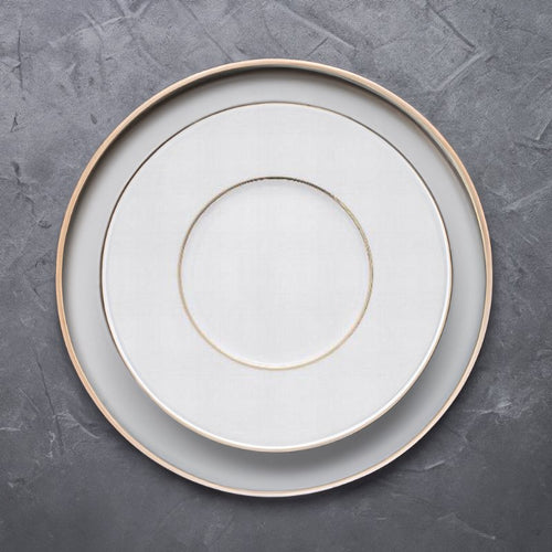 29 Cm Essentia Ligne D Or Piatto Piano In Porcellana Set 6 Pz