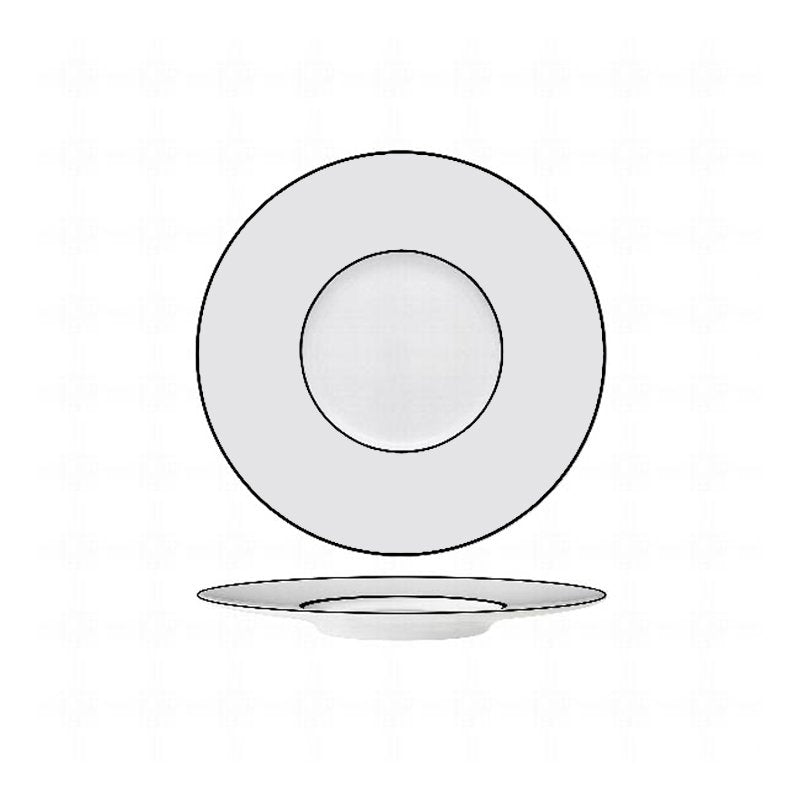 17 Cm Essentia Ligne Noir Piatto Pane In Porcellana Set 6 Pz