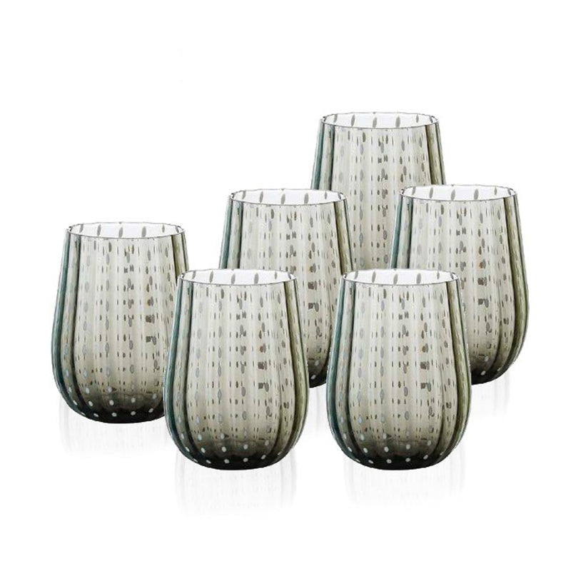 40 Cl Goccia Bicchiere Acqua In Vetro Set 6 Pezzi