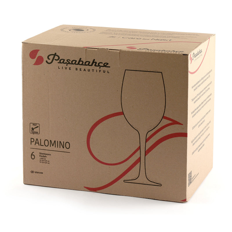 44 5 Cl Pasabahce Palomino Calice Vino Rosso In Vetro Temperato Set 6 Pezzi