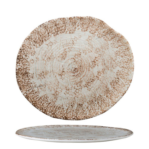 23 5X21 Cm Effetto Legno Piatto Piano In Porcellana Set 6 Pz