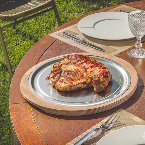 38X34 Cm Abert Celsius Piatto Presentazione Con Support In Legno