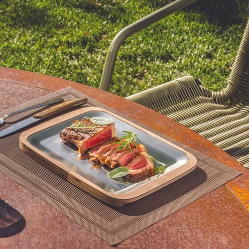 34X29 Cm Abert Celsius Piatto Presentazione Con Support In Legno