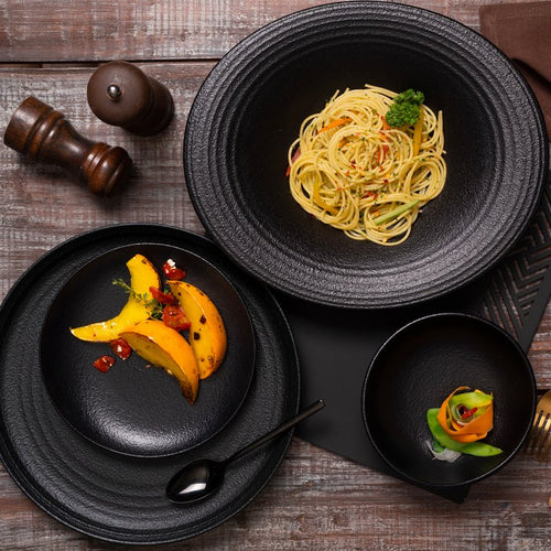 21 Cm Ariane Black Dazzle Piatto Fondo In Porcellana Set 6 Pz