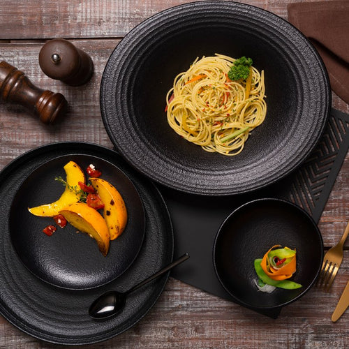 26 Cm Ariane Black Dazzle Piatto Fondo In Porcellana Set 6 Pz