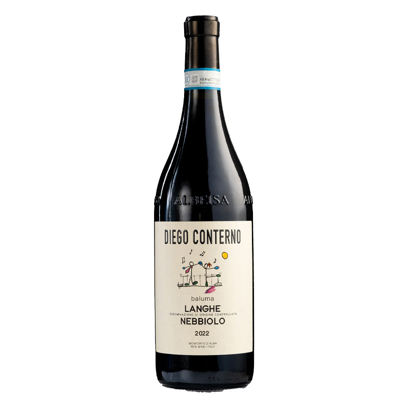Baluma Langhe DOC 2022 Conterno Diego + 6 Gläser Rotwein Zante Ray 60 cl