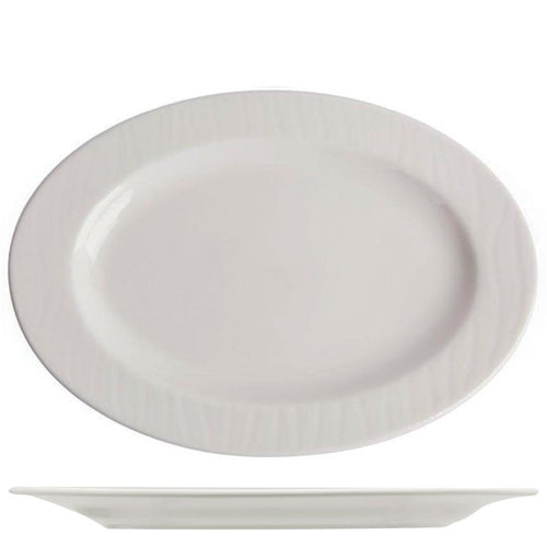 32 Cm Ariane Ripple Piatto Vassoio Ovale In Porcellana Set 6 Pz