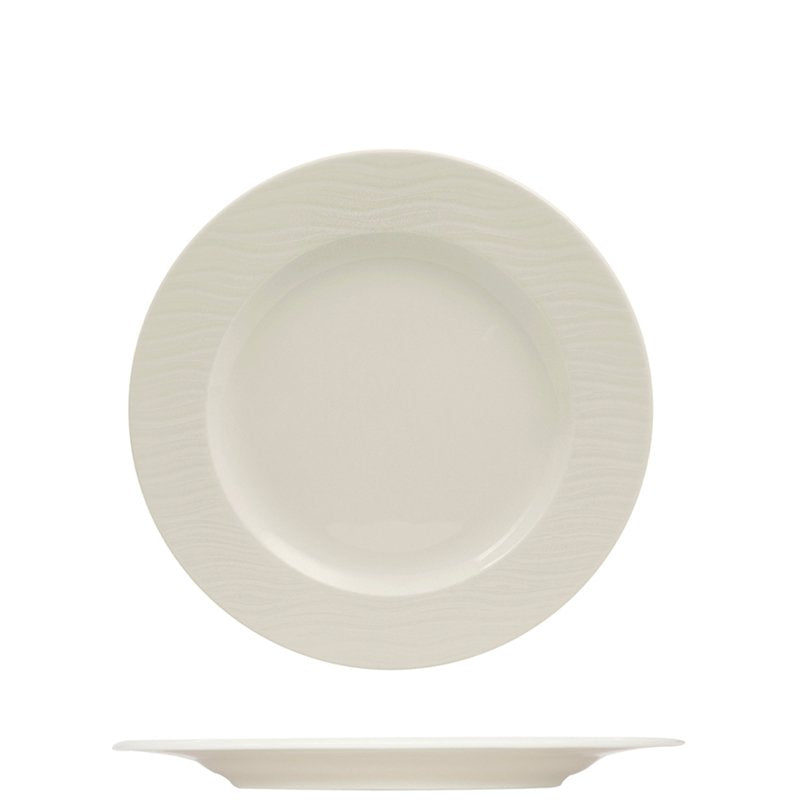 24 cm Ariane Ripple Porcelain Dinner Plate Set 12 Pieces
