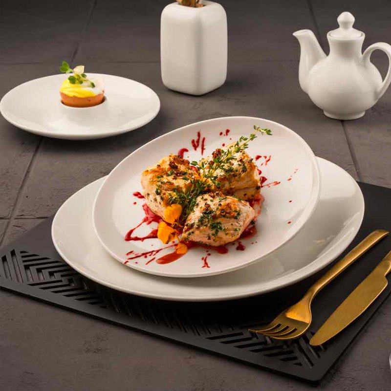 28 Cm Ariane Vital Coupe Piatto Pasta In Porcellana Set 6 Pz