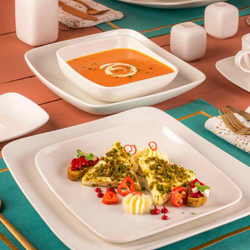 21X21 Cm Ariane Vital Square Piatto Fondo In Porcellana Set 6 Pz