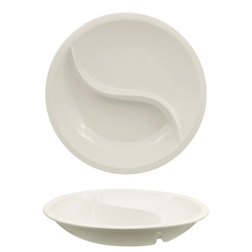 34 Cm Ariane Buffet Piatto Vassoio Doppio Scomparto In Porcellana Set 4 Pz