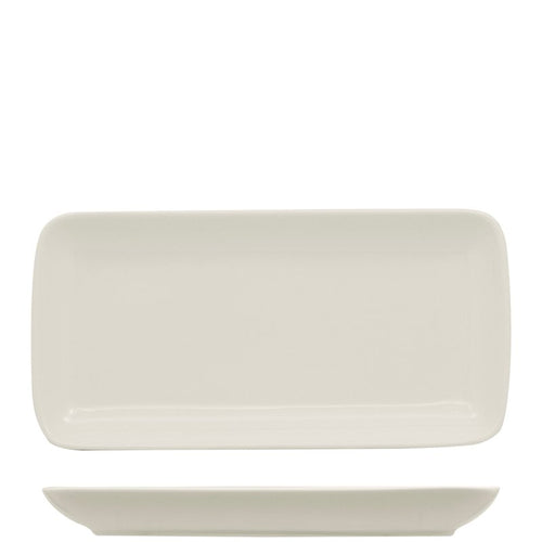 28X14 Cm Ariane Buffet Piatto Vassoio Rettangolare In Porcellana Set 6 Pz