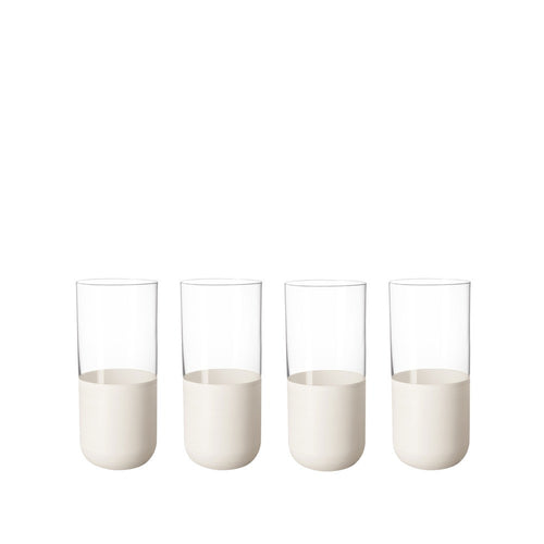 30 cl - Villeroy & Boch Manufacture Rock Blanc Bicchiere Bibita In Vetro Cristallino - Set 4 Pz