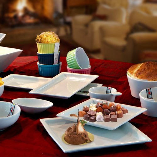 10X10 Cm Lioness Justwhite Piatto Piano In Porcellana Set 6 Pz