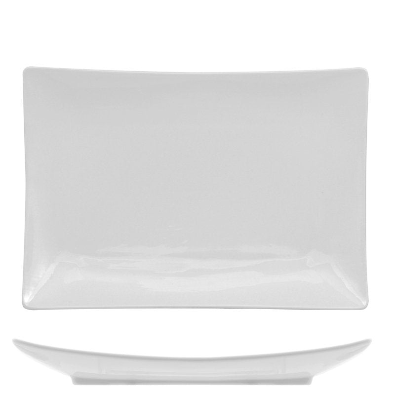 30X22 Cm Lioness Justwhite Piatto Vassoio 3 Scomparti Rettangolare In Porcellana