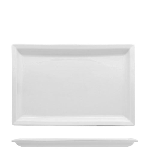 27X18 Cm Lioness Justwhite Piatto Presentazione Rettangolare In Porcellana Set 4 Pz