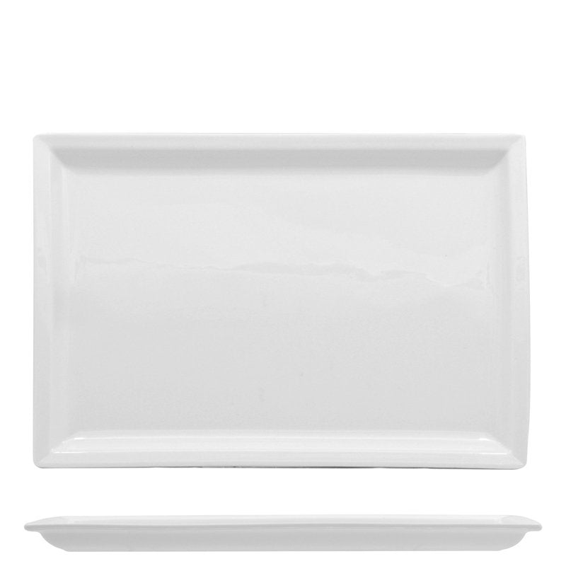 31X22 Cm Lioness Justwhite Piatto Vassoio Rettangolare In Porcellana Set 3 Pz