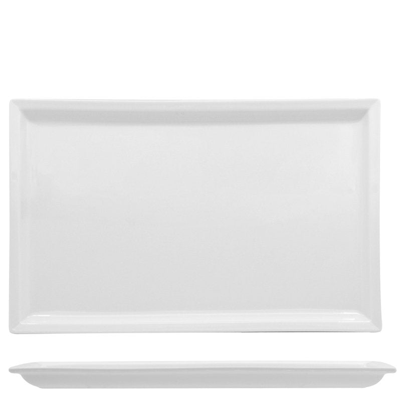 36X22 Cm Lioness Justwhite Piatto Presentazione Rettangolare In Porcellana Set 3 Pz