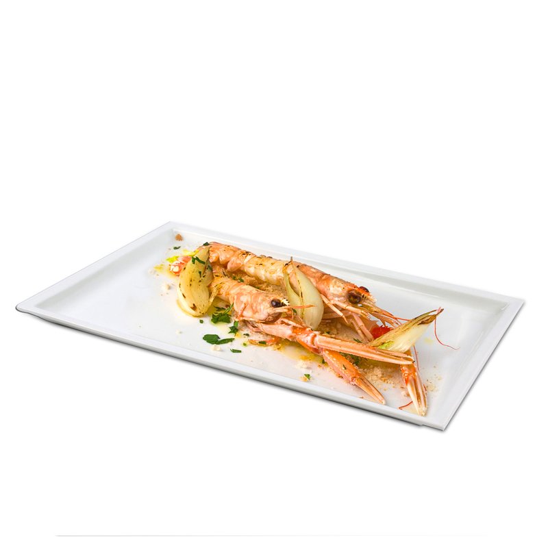 36X22 Cm Lioness Justwhite Piatto Presentazione Rettangolare In Porcellana Set 3 Pz
