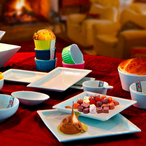 26 7X8 7 Cm Lioness Justwhite Piatto Vassoio Rettangolare In Porcellana Set 6 Pz