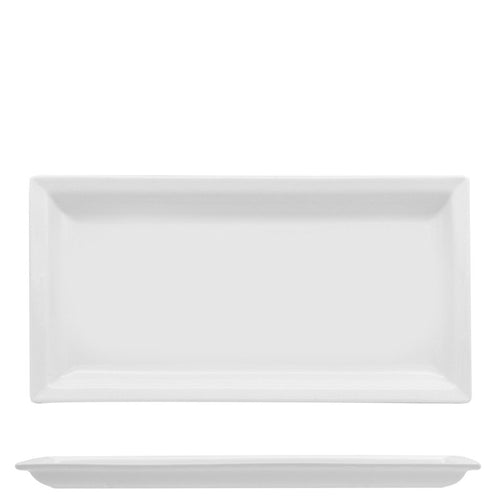 27X14 Cm Lioness Justwhite Piatto Vassoio Rettangolare In Porcellana Set 6 Pz