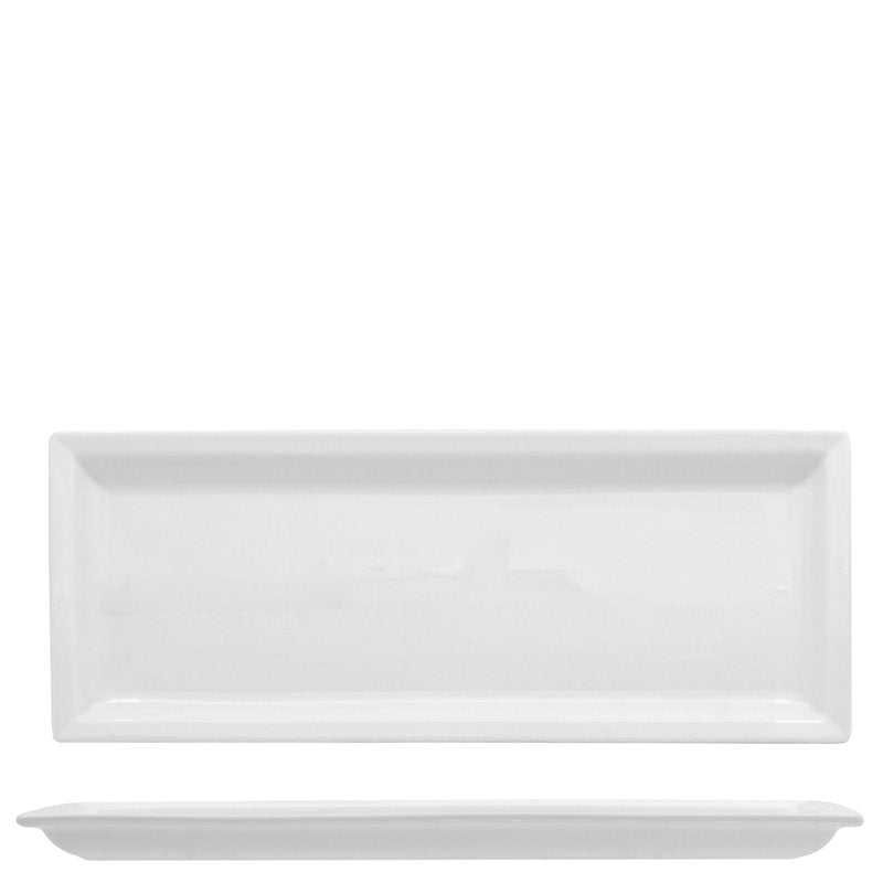 36X14 Cm Lioness Justwhite Piatto Presentazione Rettangolare In Porcellana Set 4 Pz