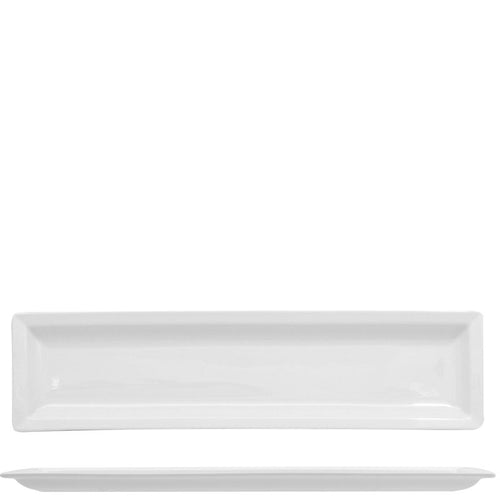 36X9 2 Cm Lioness Justwhite Piatto Vassoio Rettangolare In Porcellana Set 6 Pz