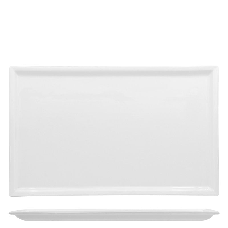 45X28 Cm Lioness Justwhite Piatto Vassoio Rettangolare In Porcellana Set 2 Pz