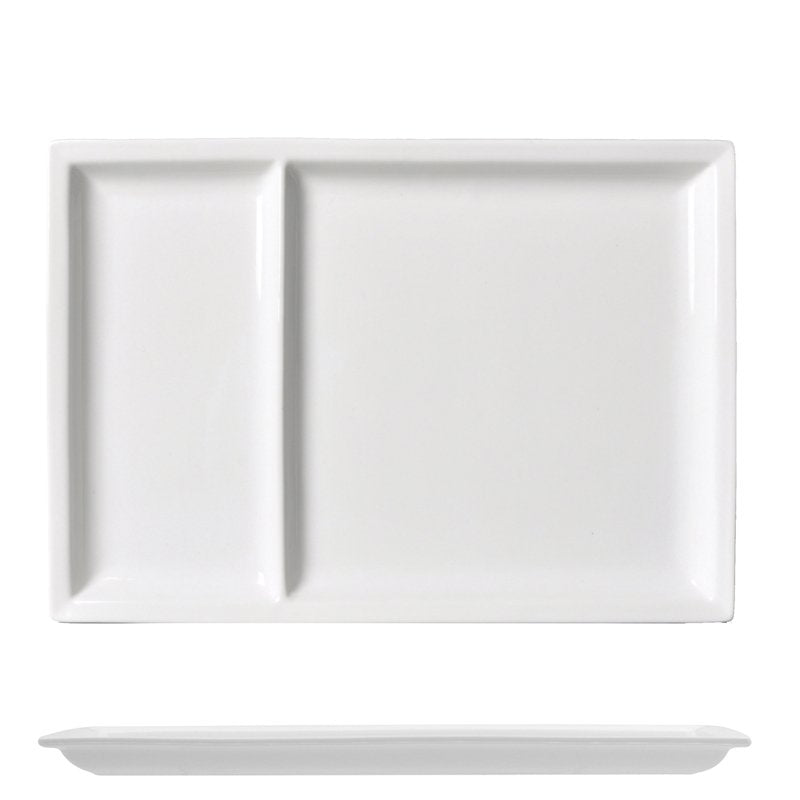 31X22 Cm Lioness Justwhite Piatto Vassoio Rettangolare In Porcellana Set 3 Pz