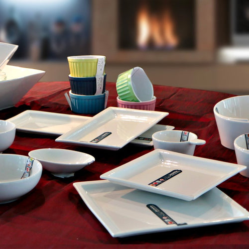 35 2X8 2 Cm Lioness Justwhite Piatto Vassoio Rettangolare In Porcellana Set 6 Pz