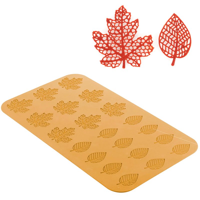Silikomart Stampo In Silicone Sugarflex Leaves - Forma Foglie 21x10 Mm - Made In Italy, Per Pasta Di Zucchero - 3