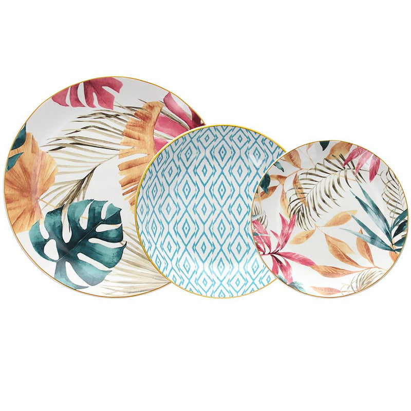 Tognana Tropical Rose Servizio Piatti In Porcellana Set 18 Pz
