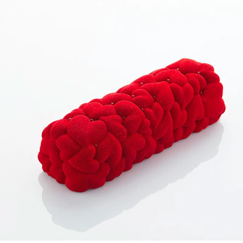 25X9 3 Cm Pavoni Eros Stampo Torta Tronchetto A Cuori In Silicone