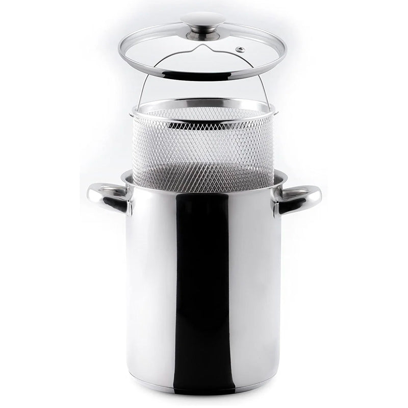 16 Cm Aeternum La Divina Reinox Pentola Alta Asparagera Con Coperchio In Acciaio Inox