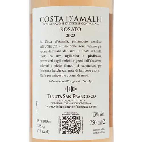 Rosato San Francesco Costa D Amalfi Doc 2023 Tenuta San Francesco