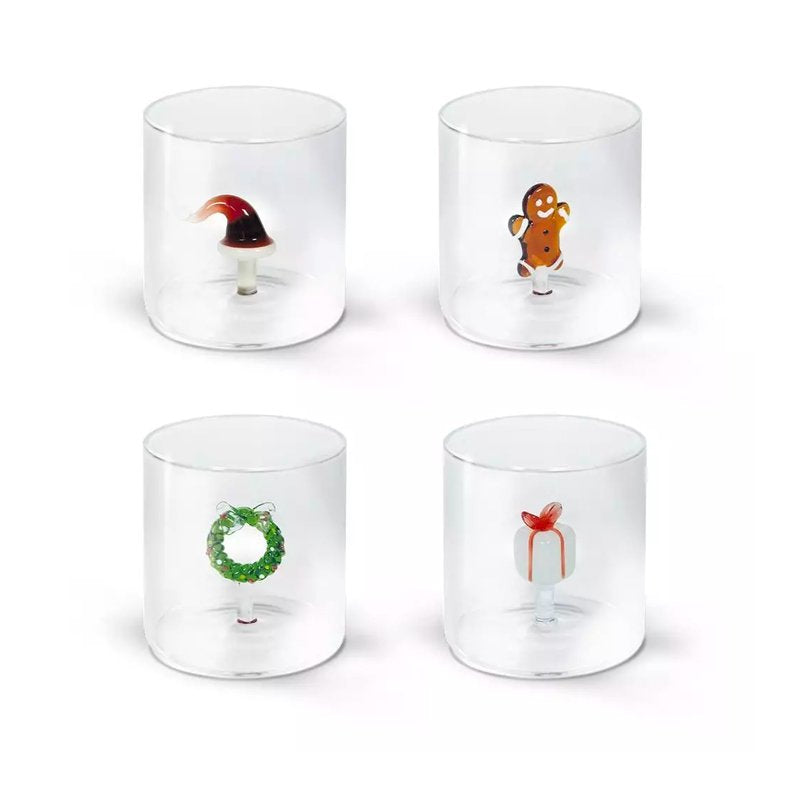 25 cl - Monterey Natale Bicchiere Acqua in Vetro Borosilicato - Set 4 Pz
