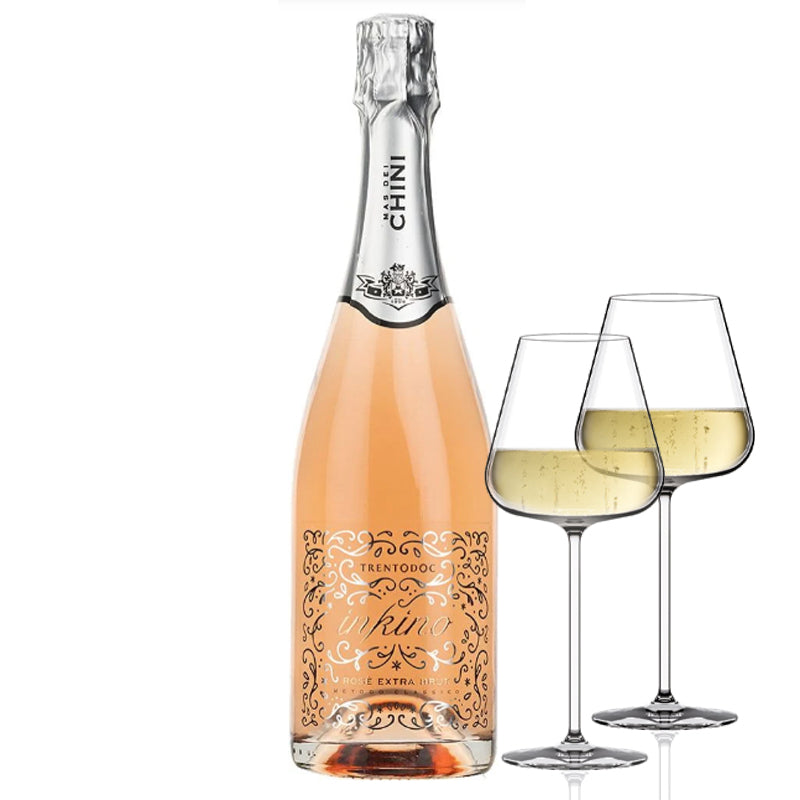 Inkino Rose Extra Brut M C Trento Doc 2020 Cantina Mas Dei Chini Set 2 Calici Italesse Etoile Sparkle 48 Cl