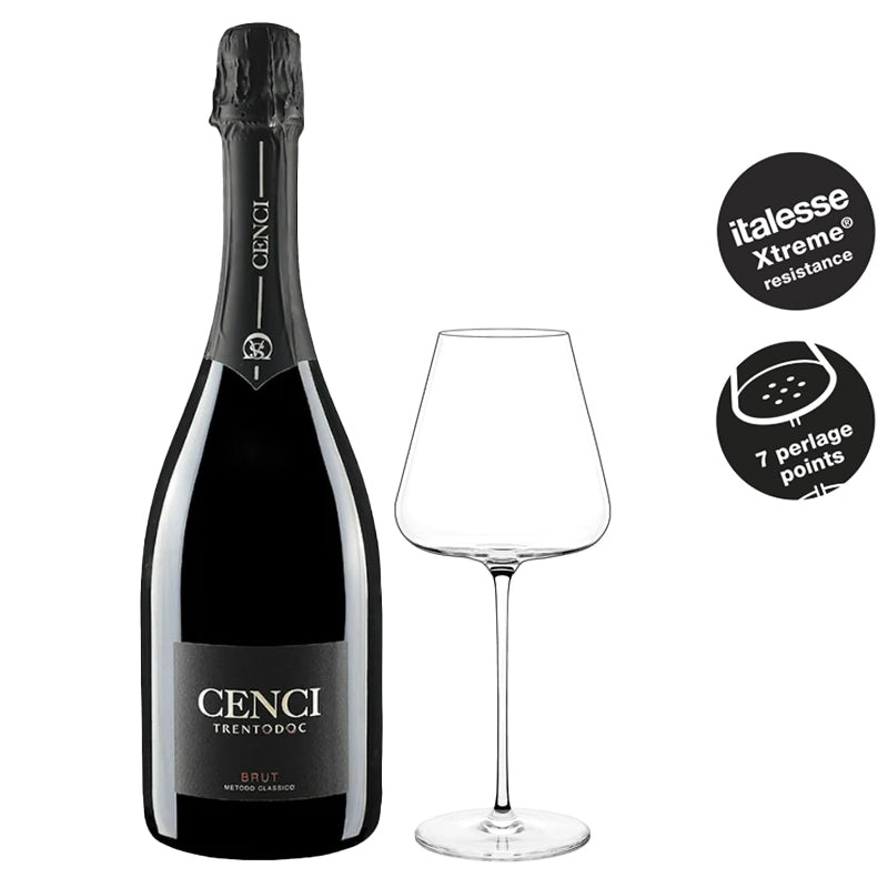 Metodo Classico Trento Doc Cantina Cenci Trentino Set 2 Calici Italesse Etoile Sparkle 48 Cl