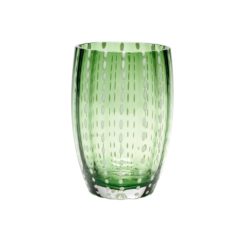 32 cl - Perle Water Glass Pallini Bianchi - Set 2 Pieces