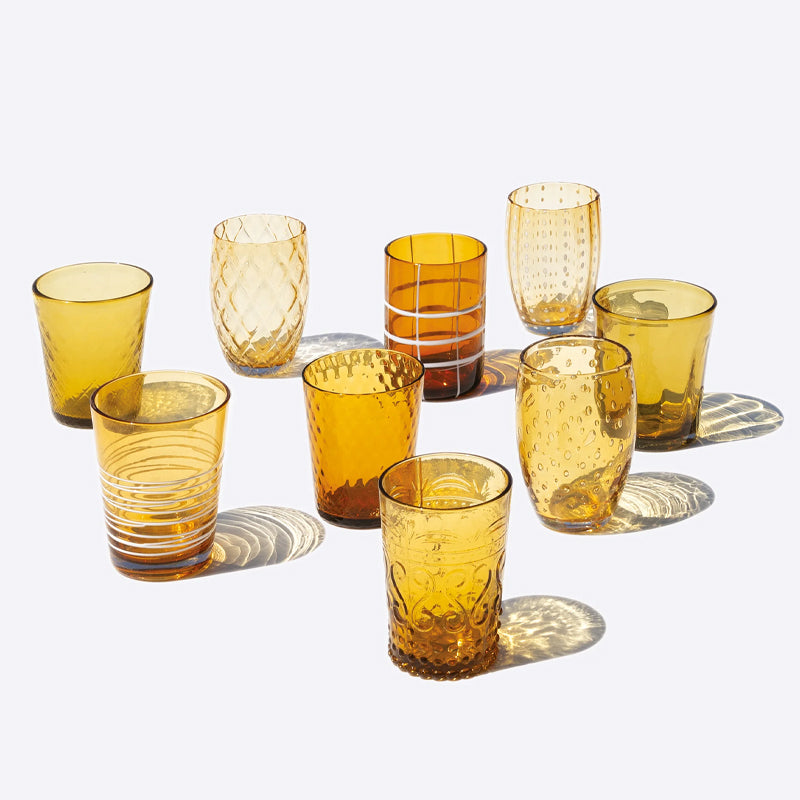 Zafferano Melting Pot Bicchiere Acqua In Vetro Set 6 Pezzi