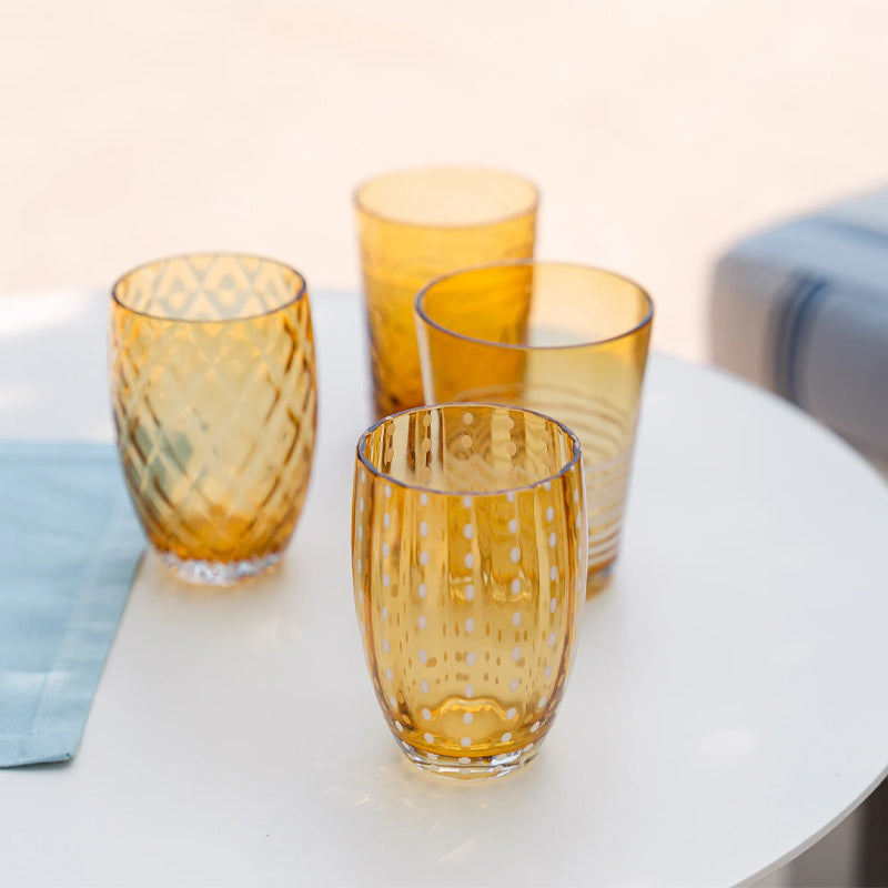 Zafferano Melting Pot Bicchiere Acqua In Vetro Set 6 Pezzi