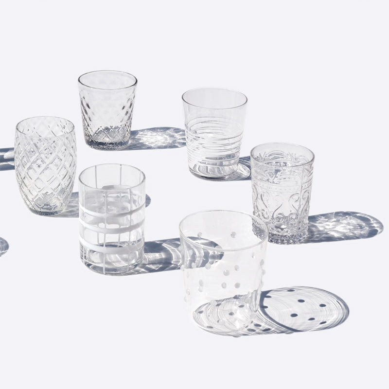 Zafferano Melting Pot Bicchiere Acqua In Vetro Set 6 Pezzi