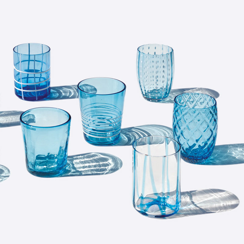 Zafferano Melting Pot Bicchiere Acqua In Vetro Set 6 Pezzi