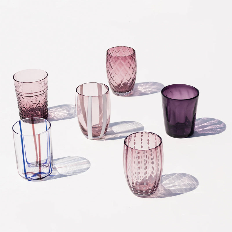 Zafferano Melting Pot Bicchiere Acqua In Vetro Set 6 Pezzi