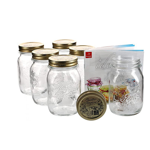 50 Cl Bormioli Rocco Quattro Stagioni Vasetto Con Ricettario Set 6 Pz