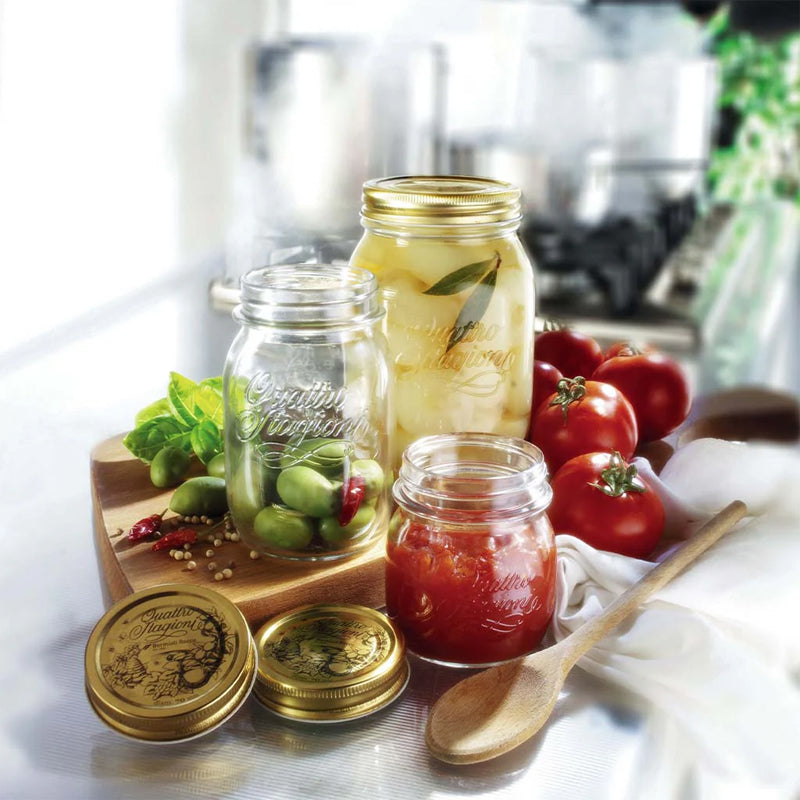 50 Cl Bormioli Rocco Quattro Stagioni Vasetto Con Ricettario Set 6 Pz