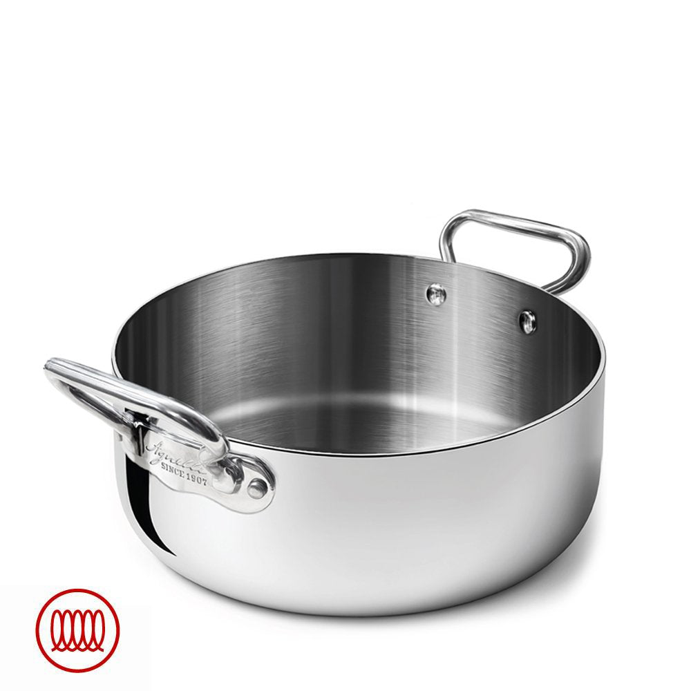 Alu-Inox 3-ply Low Induction Casserole with Two Handles in AluInox