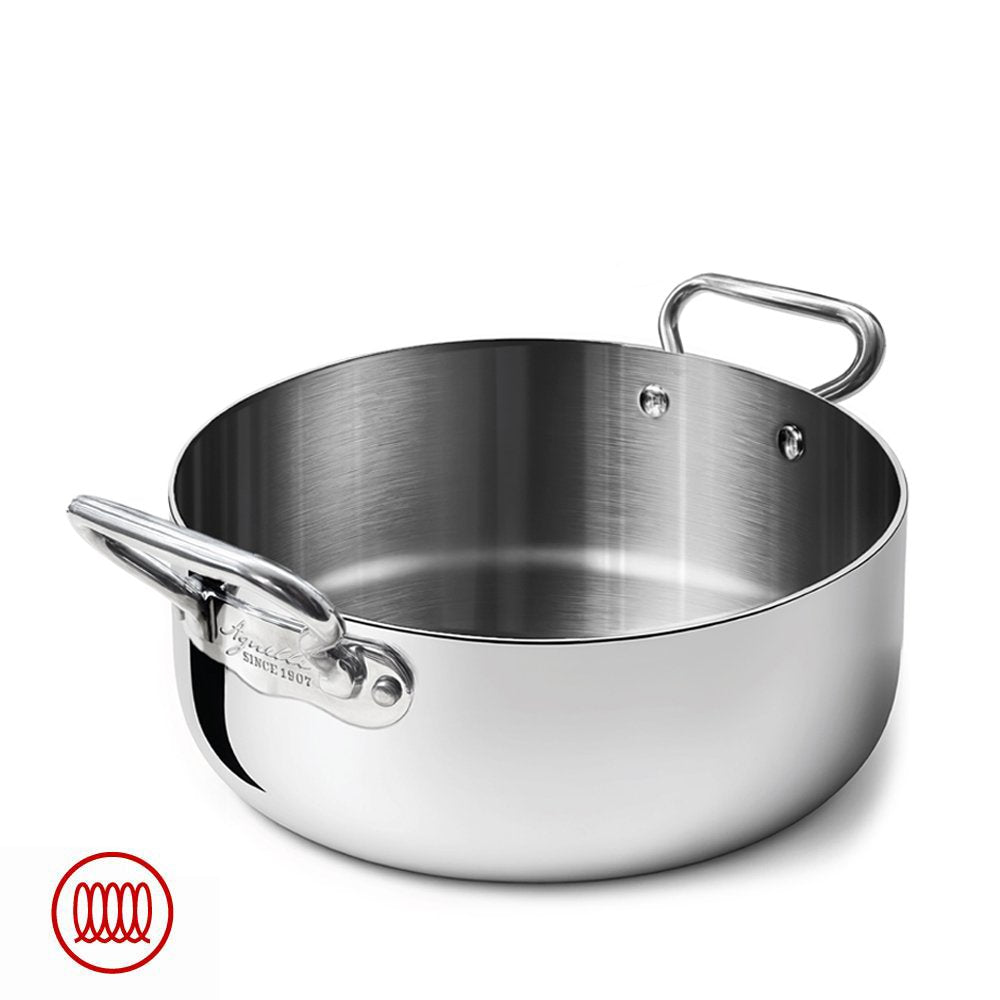 Alu-Inox 3-ply Low Induction Casserole with Two Handles in AluInox