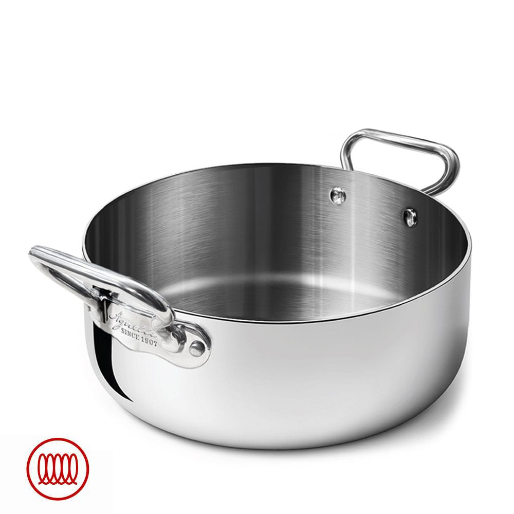 Alu-Inox 3-ply Low Induction Casserole with Two Handles in AluInox
